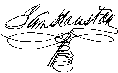 Signature of Sam Houston
